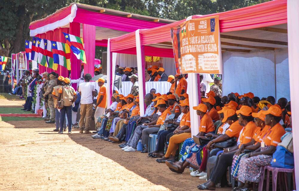 Une section de la population rassemblée lors de la cérémonie. Credit Photo: MINUSCA/X