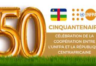 Logo officiel de la célébration du cinquantenaire de la coopération entre la République centrafricaine et l'UNFPA